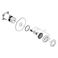Grohe Rainshower Aqua Seitenbrause rund, 2 Strahlarten, max. 3,3l/min, mit Einbaukörper... GROHE-26801DC0 4005176722837 (Abb. 1)