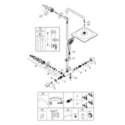 Grohe Rainshower SmartActive 310 Duschsystem m. AP-Thermostatbatt., 450mm, Mono 310 Cub... GROHE-26837DA0 4005176950148 (Abb. 1)