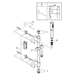 Grohe Grandera Stick Brausestangenset, Brausestange 900mm, 1 Strahlart, Durchfluss 7,6l... GROHE-26853000 4005176758522 (Abb. 1)
