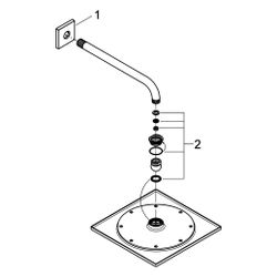 Grohe Rainshower Aqua 10" Kopfbrauseset, 1 Strahlart, mit Brausearm 286mm, max. Durchfl... GROHE-26860MG0 4005176944437 (Abb. 1)