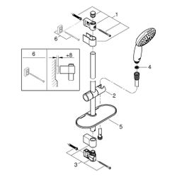 Grohe Tempesta 110 Brausestangenset, 600mm, Relexaflex 1750mm Metall, 3 Strahlarten, Du... GROHE-26918003 4005176768484 (Abb. 1)
