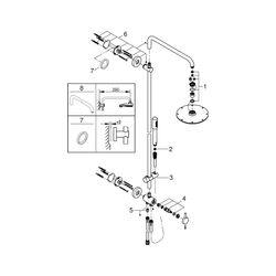 Grohe Rainshower System 210 Duschsystem, mit Umstellung, Wandmontage, 450mm Duscharm, C... GROHE-27058000 4005176830464 (Abb. 1)