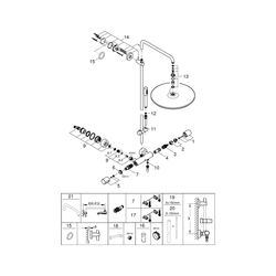 Grohe Rainshower System 400 Duschsystem, mit Aufputz-Thermostatbatterie, Wandmontage, C... GROHE-27174001 4005176877162 (Abb. 1)