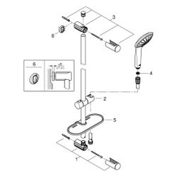 Grohe Euphoria Champagne 110 Brausestangenset, Brausestange 900mm, mit Seifenschale, 3 ... GROHE-27227001 4005176899522 (Abb. 1)