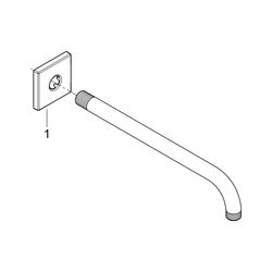 Grohe Rainshower Brausearm modern eckige Rosette Ausladung 275mm, Chrom, 27488000... GROHE-27488000 4005176885525 (Abb. 1)