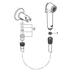 Grohe Tempesta-F Trigger Spray 30 Wandhalterset, 1 Strahlart, 8l/min, Brauseschlauch 12... GROHE-27513AL1 4005176738166 (Abb. 1)