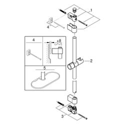 Grohe Tempesta Brausestange, 900mm, mit Wandhaltern, Gleiter und Gelenkstück, obere Kon... GROHE-27524001 4005176681035 (Abb. 1)