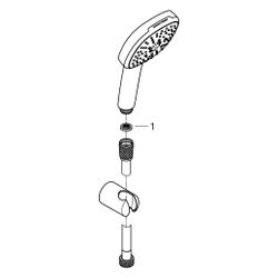 Grohe Tempesta Cube 110 Wandhalterset, 3 Strahlarten Rain/Jet/Massage, 8,4l/min, Handha... GROHE-27588003 4005176768309 (Abb. 1)