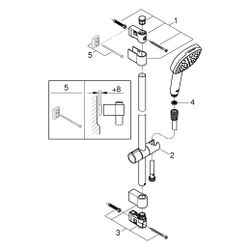 Grohe Tempesta Cube 110 Brausestangenset, 900mm, Relexaflex 1750mm, 2 Strahlarten, Durc... GROHE-27788003 4005176680564 (Abb. 1)