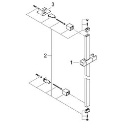 Grohe, Euphoria Cube, Brausestange, 900mm, mit Wandhaltern und Gleiter, Chrom, 27841000... GROHE-27841000 4005176916670 (Abb. 1)