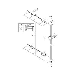 Grohe Euphoria Cube Brausestange, 600mm, mit Wandhaltern, Gleiter und Gelenkstück, Chro... GROHE-27892000 4005176921216 (Abb. 1)