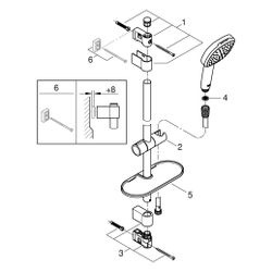 Grohe Tempesta Cube 110 Brausestangenset, 600mm, Relexaflex 1750mm, 2 Strahlarten, Durc... GROHE-27928003 4005176680786 (Abb. 1)