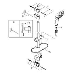 Grohe Tempesta Cube 110 Brausestangenset, 600mm, Relexaflex 1750mm, 3 Strahlarten, Durc... GROHE-27929003 4005176768255 (Abb. 1)