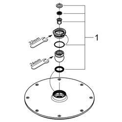 Grohe Rainshower Cosmopolitan 210 Kopfbrause, 1 Strahlart, Metall, Chrom, 28368000... GROHE-28368000 4005176267253 (Abb. 1)