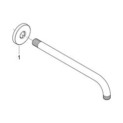 Grohe Rainshower Brausearm modern, DN 15, Ausladung 286mm, Chrom, 28576000... GROHE-28576000 4005176274022 (Abb. 1)