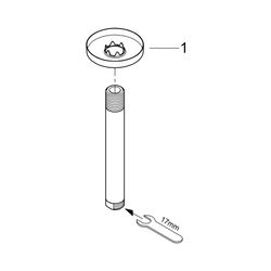 Grohe Rainshower Deckenauslass 1/2", Länge 142mm, mit runder Rosette, Chrom, 28724000... GROHE-28724000 4005176812644 (Abb. 1)