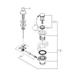 Grohe Zugstangen-Garnitur für Waschtische 1 1/4", Chrom, 28900000... GROHE-28900000 4005176603822 (Abb. 1)