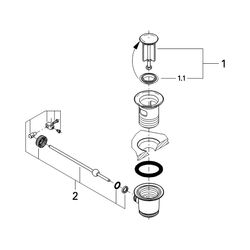 Grohe Ablaufgarnitur 1 1/4" für Waschtische, Chrom, 28910000... GROHE-28910000 4005176603846 (Abb. 1)