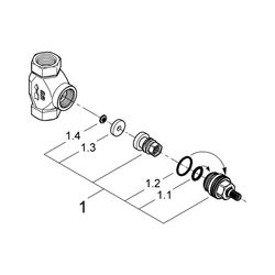 Grohe Unterputzventil-Unterteil vormontiertes Oberteil 1/2" Gewindeanschluss 1/2", DN 1... GROHE-29032000 4005176845277 (Abb. 1)