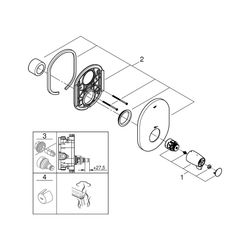 Grohe Rapid Thermostat-Zentralbatterie Grohtherm Special Fertigmontageset für o T 35 50... GROHE-29096000 4005176354120 (Abb. 1)