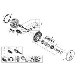 Grohe Grohtherm SmartControl Thermostat, rund, Fertigmontageset für Rapido SmartBox, 1 ... GROHE-29118000 4005176412240 (Abb. 1)