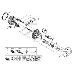 Grohe Thermostat GRT SmartControl FMS rund, Chrom, 2 Absperrventile, Brausehalter, 2912... GROHE-29120000 4005176412264 (Abb. 1)