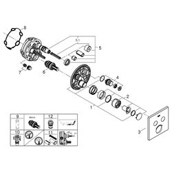 Grohe Unterputzmischer SmartControl mit 2 Absperrventile, Fertigmontageset für Rapido S... GROHE-29148000 4005176413445 (Abb. 1)