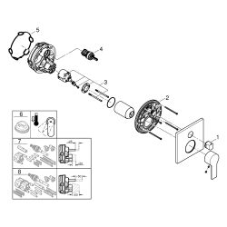 Grohe Allure Einhandbatterie, 3-Wege Umstellung, Fertigmontageset für Rapido SmartBox, ... GROHE-29176DA1 4005176500534 (Abb. 1)