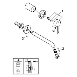 Grohe Essence 2-Loch-Waschtischbatterie, Wandmontage, Fertigmontageset, 230mm Ausladung... GROHE-29193A01 4005176711916 (Abb. 1)