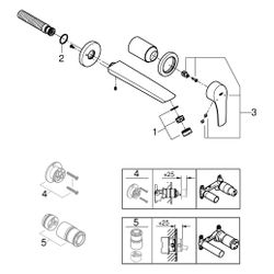 Grohe Eurosmart 2-Loch-Waschtischbatterie, Wandmontage, Fertigmontageset, Einhand-Meta... GROHE-293382433 4067393017233 (Abb. 1)