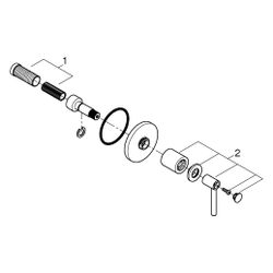 Grohe Atrio Unterputzventil-Oberbau 29396 mit Hebelgriffen für Unterputzventile 35028 o... GROHE-29397MG0 4005176947049 (Abb. 1)