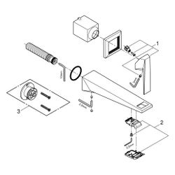 Grohe Allure Brilliant 2-Loch-Waschtischbatterie, Wandmontage, Fertigmontageset, 210mm ... GROHE-29403AL0 4005176760075 (Abb. 1)
