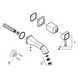 Grohe Grandera 2-Loch-Waschtischbatterie Wandmontage Einhand, 177mm Ausladung, Chrom/Go... GROHE-29416IG0 4005176757792 (Abb. 1)