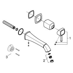 Grohe Grandera 2-Loch-Waschtischbatterie Wandmontage Einhand, 234mm Ausladung, Chrom/Go... GROHE-29417IG0 4005176757822 (Abb. 1)