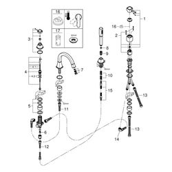 Grohe Grandera 4-Loch-Wannenkombination, Chrom/Gold, 29418IG0... GROHE-29418IG0 4005176757853 (Abb. 1)
