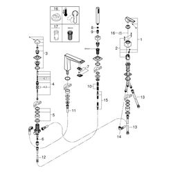 Grohe Allure Brilliant Private Collection 4-Loch Wannenkombination, Griff White Attica ... GROHE-29525AL0 4005176795121 (Abb. 1)