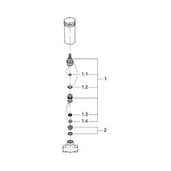 Grohe Unterputzventil-Unterteil, DN 15, vormontiertes Oberteil 1/2", kurze Spindel, Gew... GROHE-29800000 4005176504839 (Abb. 1)
