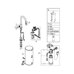 Grohe Red Mono Standventil und Boiler, Größe L, C-Auslauf, Einlochmontage, Chrom, 30080... GROHE-30080001 4005176989223 (Abb. 1)