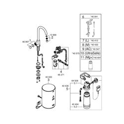 Grohe Red Mono Standventil und Boiler, Größe M, C-Auslauf, Einlochmontage, Hard Graphit... GROHE-30085AL1 4005176489105 (Abb. 1)