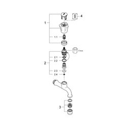 Grohe Costa Auslaufventil DN 15 Wandmontage, Chrom, 30098001... GROHE-30098001 4005176843266 (Abb. 1)