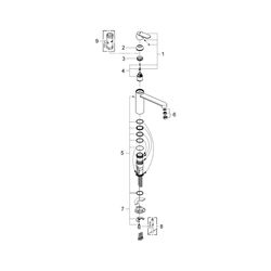 Grohe Eurosmart Einhand-Spültischbatterie Cosmopolitan, 1-Loch-Montage, mittelhoher Aus... GROHE-30193DC0 4005176938559 (Abb. 1)