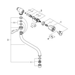 Grohe Costa Auslaufventil DN 15 Wandmontage schwenkbarem Rohrauslauf, Chrom, 30484001... GROHE-30484001 4005176843273 (Abb. 1)