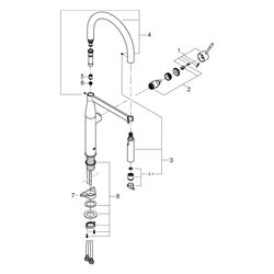 Grohe Essence Einhand-Spültischbatterie, 1-Loch-Montage, ausziehbare Profibrause, Chrom... GROHE-30503000 4005176695698 (Abb. 1)
