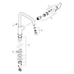 Grohe Eurosmart 1-Loch-Einhand-Spültischbatterie, hoher Auslauf, 28mm Keramikkartusche,... GROHE-30567000 4005176635694 (Abb. 1)