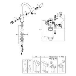 Grohe Blue Pure BauCurve Starterset, C-Auslauf, Filterkopf, Durchflussmesser, Ultrasafe... GROHE-30582000 4005176744914 (Abb. 1)