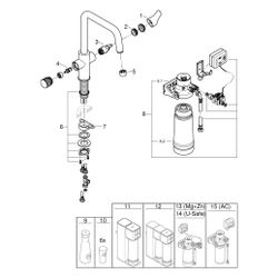 Grohe Blue Pure Eurosmart Starterset, U-Auslauf, Filterkopf, Durchflussmesser, S-Size F... GROHE-30584000 4005176744945 (Abb. 1)