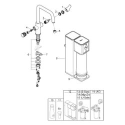 Grohe Blue Pure Eurosmart Starterset, U-Auslauf, Filterkopf, Durchflussmesser, Umkehros... GROHE-30586000 4005176744969 (Abb. 1)