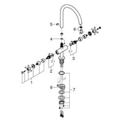 Grohe Atrio Zweigriff-Spültischbatterie, 1-Loch-Montage, C-Auslauf, Cool Sunrise gebürs... GROHE-30609GN0 4005176952586 (Abb. 1)