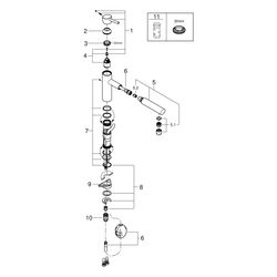 Grohe Concetto Einhand-Spültischbatterie, 1-Loch-Montage, ausziehbarer Mousseur, Supers... GROHE-31129DC1 4005176891021 (Abb. 1)