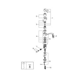 Grohe Eurosmart Einhand-Spültischbatterie Cosmopolitan, 1-Loch-Montage, integrierte Vor... GROHE-31161000 4005176889158 (Abb. 1)